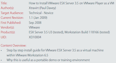 VMware:How to Install VMware ESX Server 3.5 on VMware Workstation 6.5 as a VM