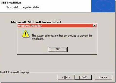 Microsoft: The system administrator has set policies to prevent this installation