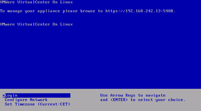 vCenter Server on linux console