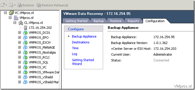VMware: Please make sure that the Data Recovery Appliance is turned on