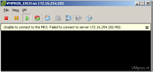 VMware: VM Console error: Unable to connect to the MKS: Failed to connect to the server (1010828)