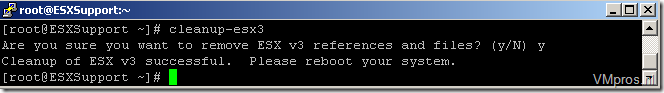 VMware: Cleanup bootloader after upgrading from ESX 3.x to vSphere 4.0