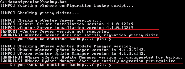 VMware: “Datamigration” vSphere 4.1 to 4.1 is not supported
