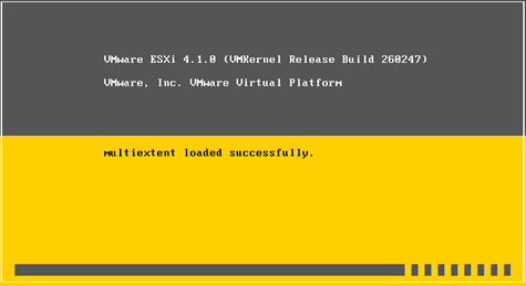 VMware: ESXi 4.1 installation hangs on “multiextent loaded succesfully” HP DL380 G7