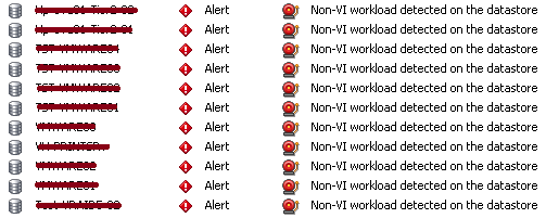 VMware: Non-VI workload detected on the datastore