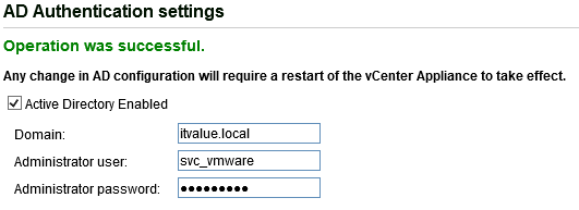 VMware: VCVA: Invalid Hostname. FQDN is required for joining a domain.