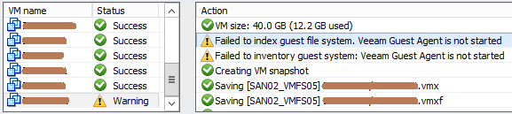 [Veeam] Failed to index guest file system. Veeam Guest Agent is not started