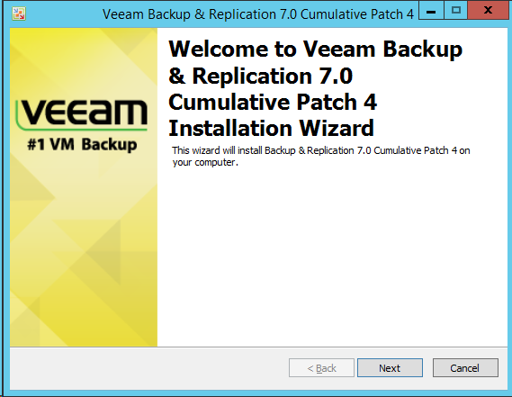 Veeam: Installing patch 4 Veeam Backup & Replication 7.0