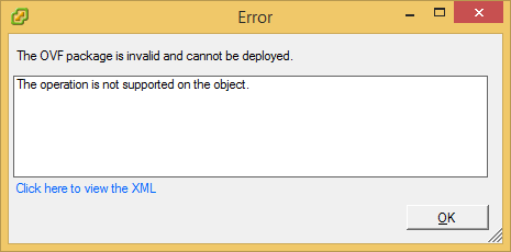 VMware: vRealize Operations Manager vApp deployment fails with error: This operation is not supported on the object